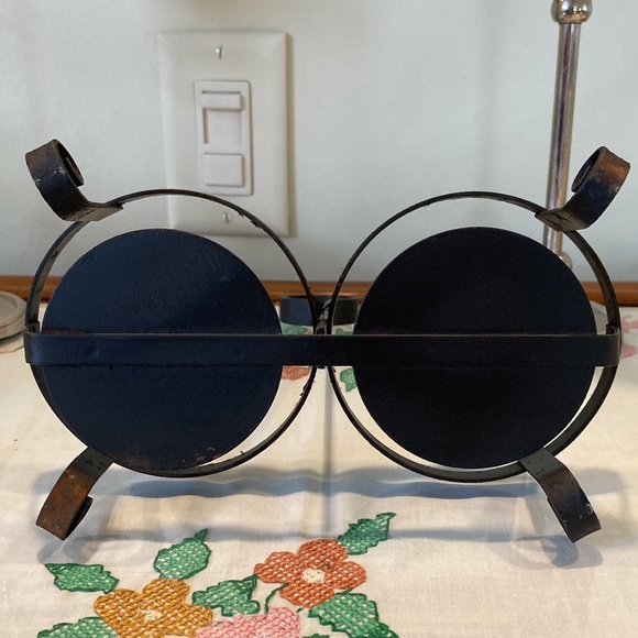 ๐HP๐Vintage Rustic Metal Flat Black Oil & Vinegar caddy with loop used 8x8 fit - Picture 6 of 6